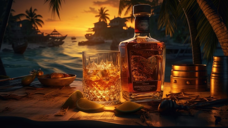 Photo delicious expensive rum
