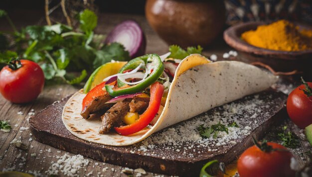 Delicious fajita wrap en groenten