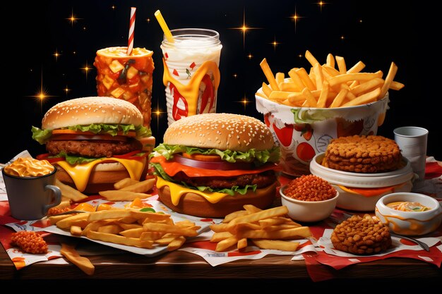 Delicious Fast Food Spread