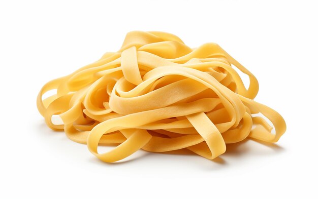 Delicious Fettuccine Pasta Isolated on White Background