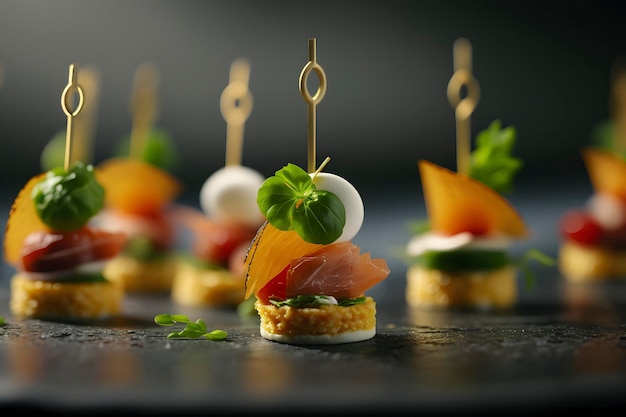 Photo delicious finger food appetizers for your next event