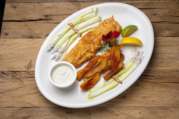 A delicious fish dish in a restaurant