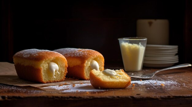 Foto delicious and fluffy twinkies con ripieno cremoso gerenative ai