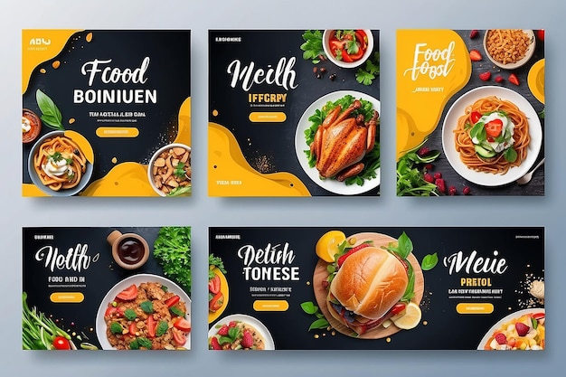 Delicious Food Social Media Banners Template Promotional Social Media Post