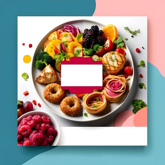 Foto delicious food social media post banner sjabloon ai gegenereerd