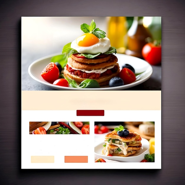 Photo delicious food social media post banner template ai generated