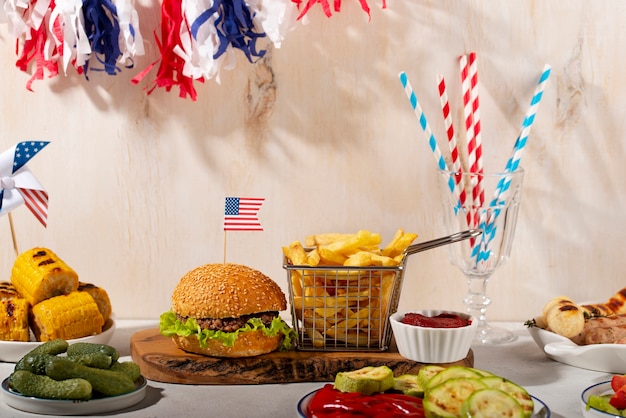 Foto cibo delizioso per la festa del lavoro degli stati uniti