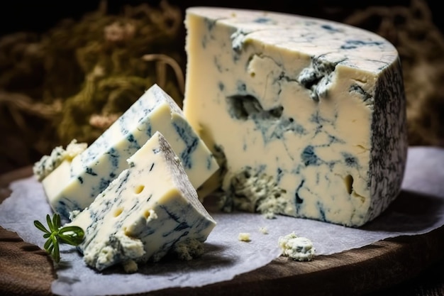 Delicious French blue cheese Ai generated