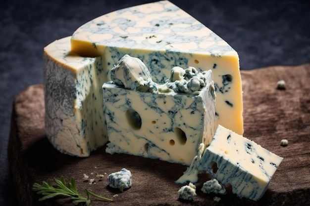 Delicious French blue cheese Ai generated