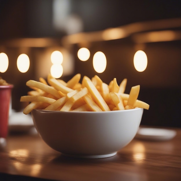 Delicious french fries in bowl