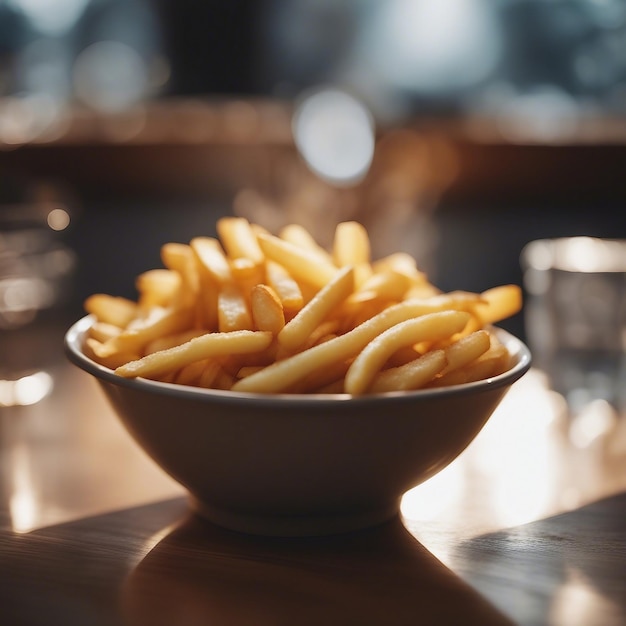 Delicious french fries in bowl