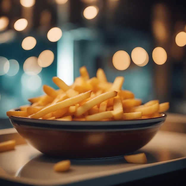 Delicious french fries in bowl