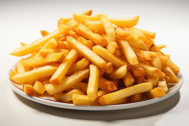 delicious french fries on a white background