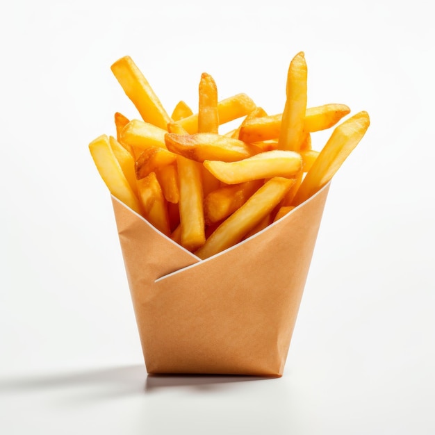 Delicious French Fries On White Background