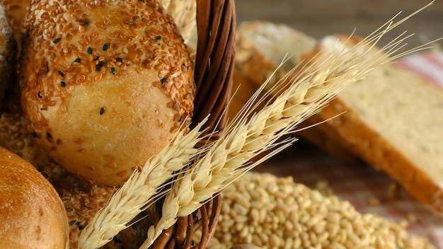 Foto delizioso concetto di cibo pane fresco