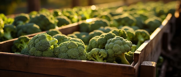 Foto delizioso raccolto di broccoli freschi