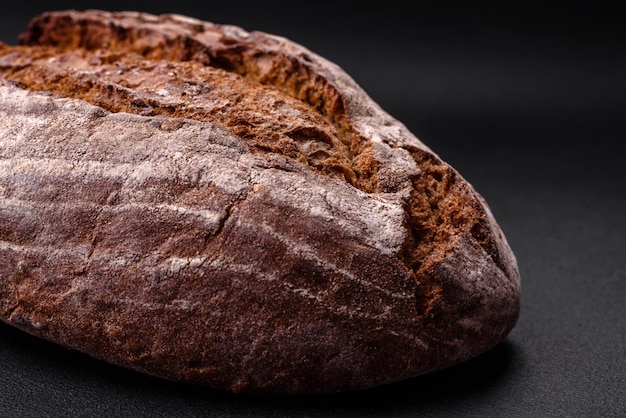 Delicious fresh brown sourdough bread with grains