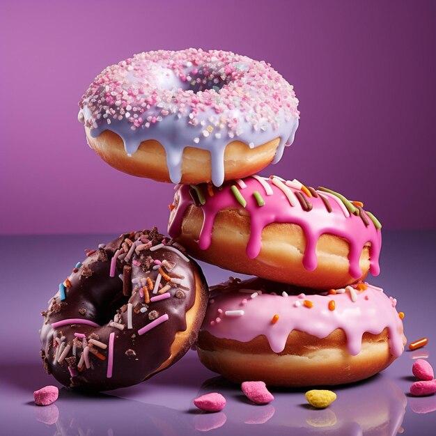 Delicious Fresh Donuts Desert Illustration