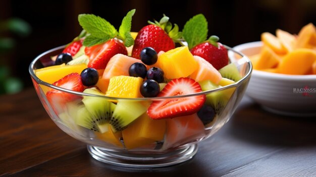 Delicious Fresh fruit salad in the bowl