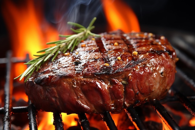 delicious fresh grilled meat steak