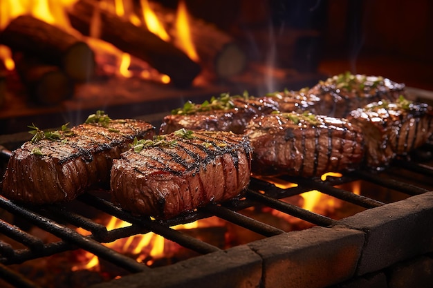 delicious fresh grilled meat steak