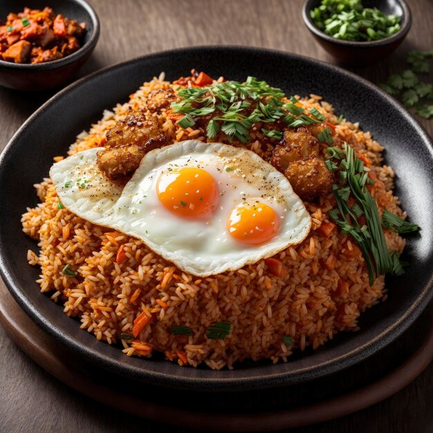 Premium AI Image | Delicious Fresh Korean Fried Rice with a Fried Egg