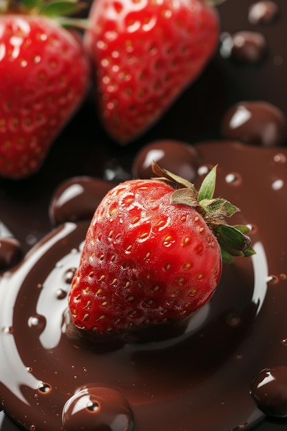 Delicious fresh strawberry dipped in rich creamy chocolate