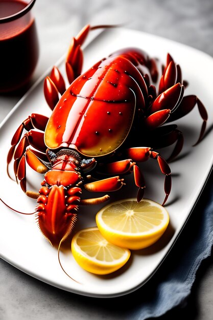 A delicious freshly boiled lobster on a white plate