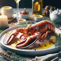 Photo a delicious freshly boiled lobster