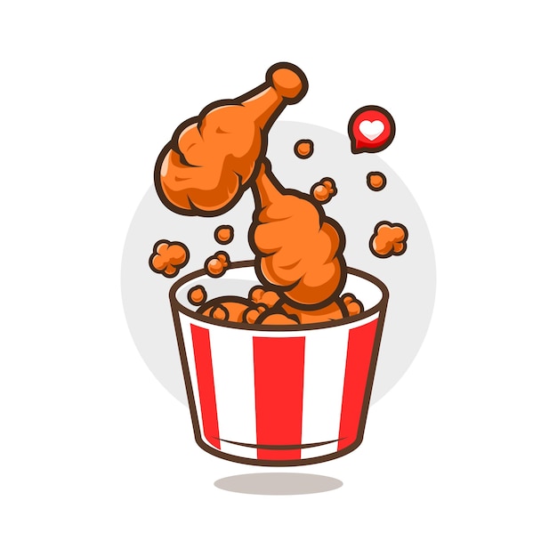 Photo delicious fried chicken food and beverage illustration concept