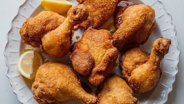 Delicious fried chicken on the plate