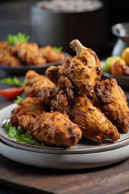 delicious fried chicken on the plate