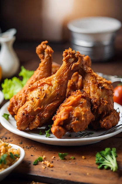 delicious fried chicken on the plate