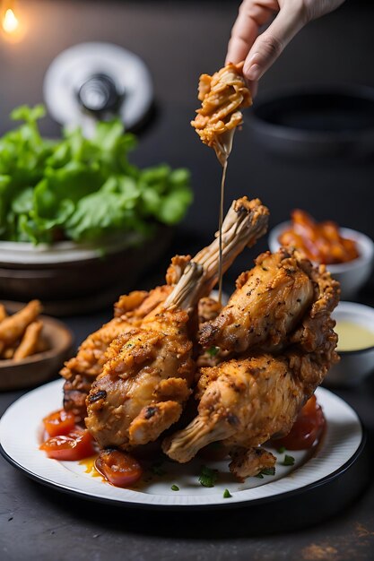 delicious fried chicken on the plate