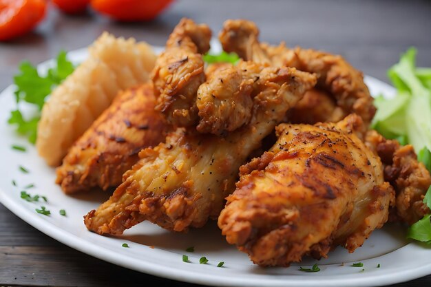 delicious fried chicken on the plate