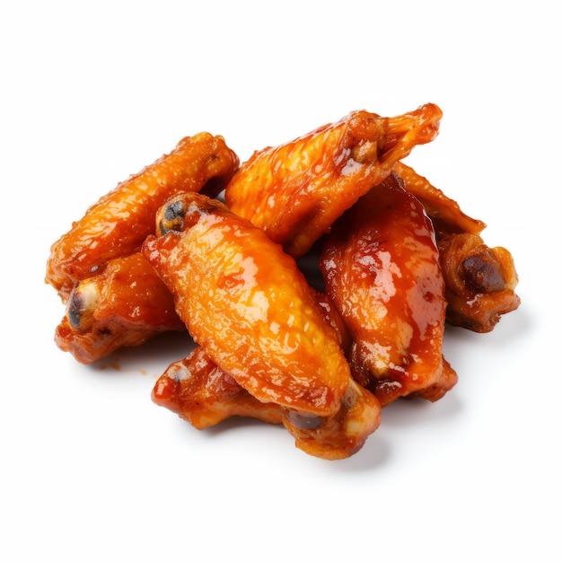 Delicious Fried Chicken Wings On White Background