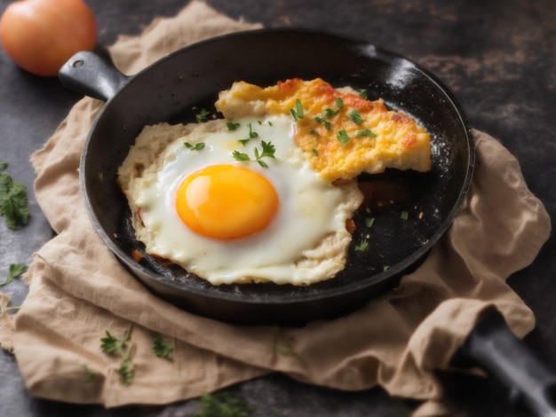 Photo delicious fried egg in the pan