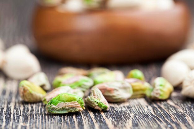 Delicious fried salted pistachio nuts