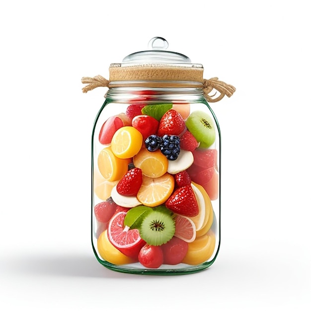 Photo delicious fruit in jar