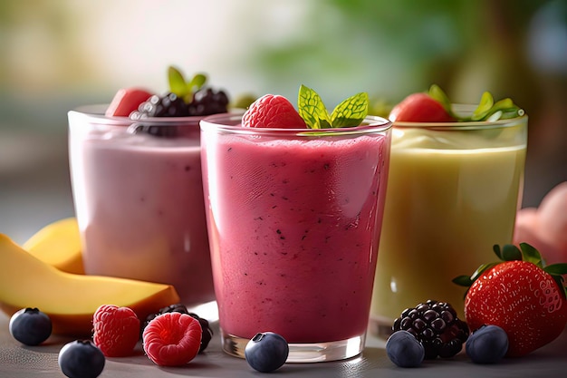 Delicious Fruit Milk Shake AI technology generated image