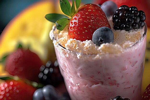 Delicious Fruit Milk Shake AI technology generated image