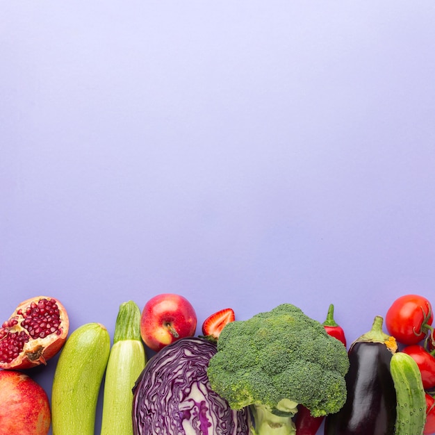 写真 ビューの上のおいしい果物と野菜