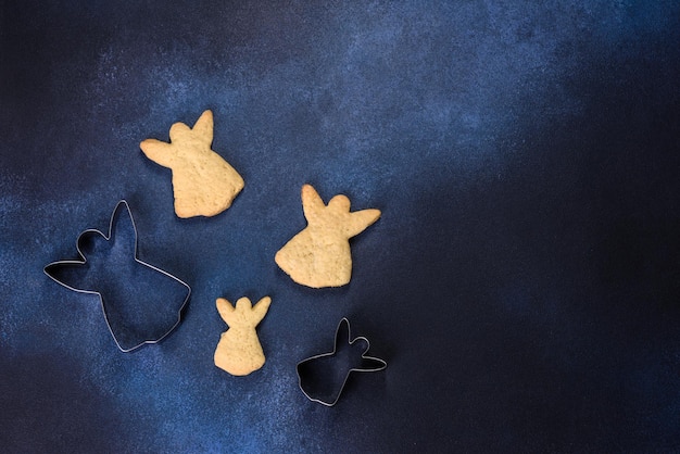 Delicious gingerbread cookies with honey ginger and cinnamon Christmas composition