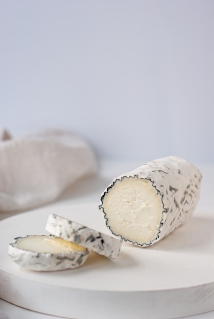 Delicious goat chevre cheese slices