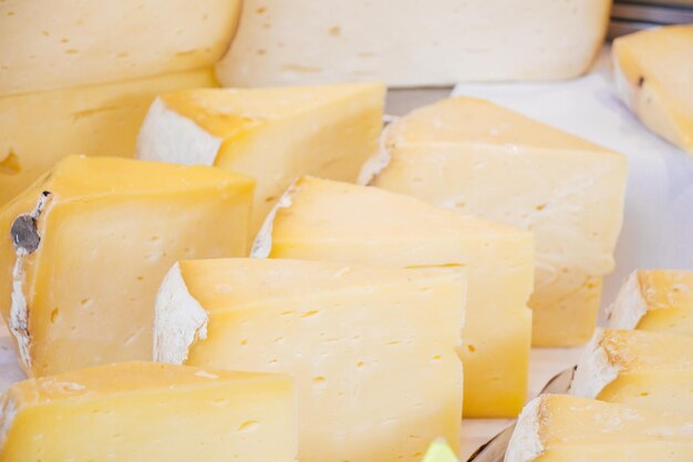 Delicious gourmet cuts of kashkaval or kasseri cheese for sale