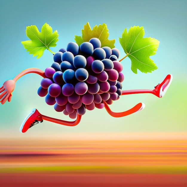 Вкусный виноградный фрукт красный и зеленый