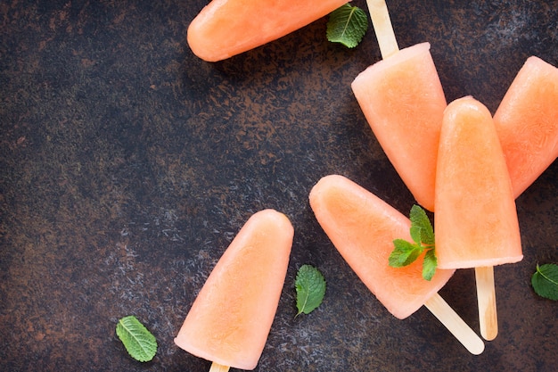 Delicious grapefruit and mint ice cream