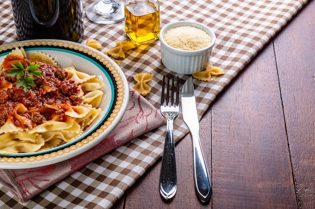 Delicious gravy pasta with bolognese sauce.