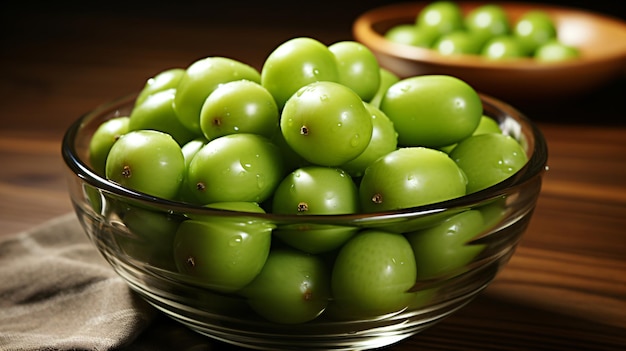 Delicious Green Olives in Oil Product Shot on White Background