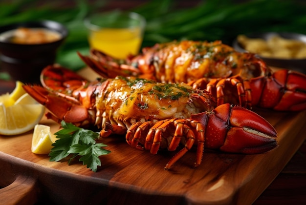 Photo delicious grilled lobster ready to eat generative ai